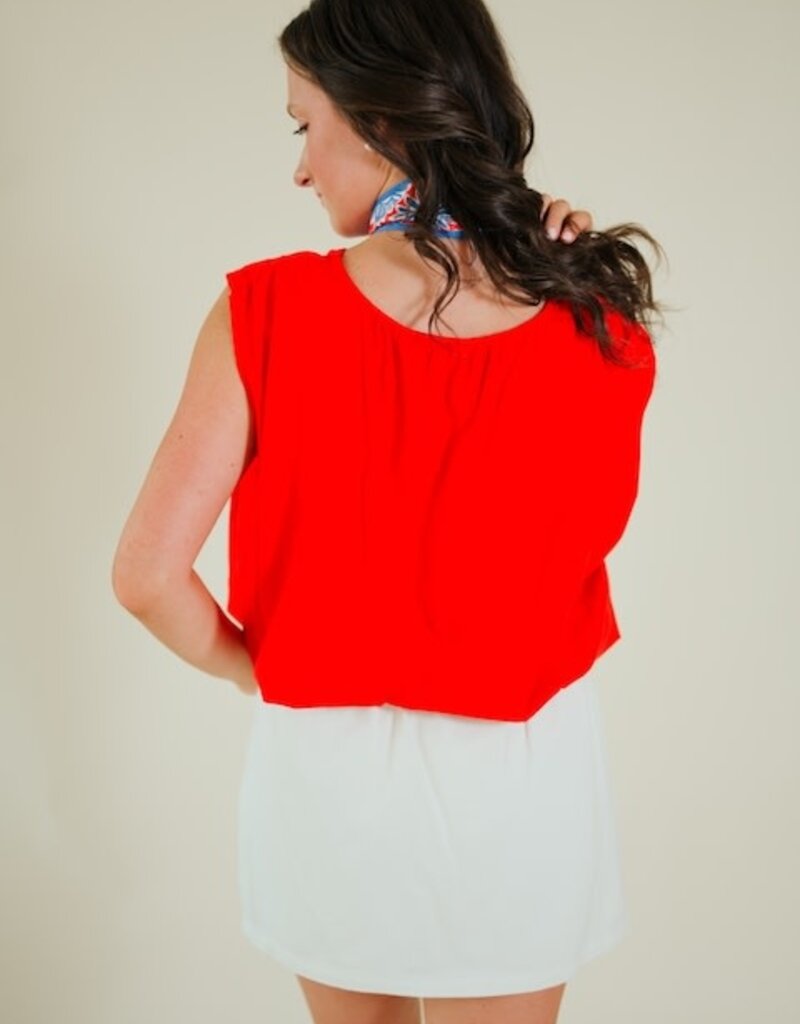 White Ruffle Denim Skort
