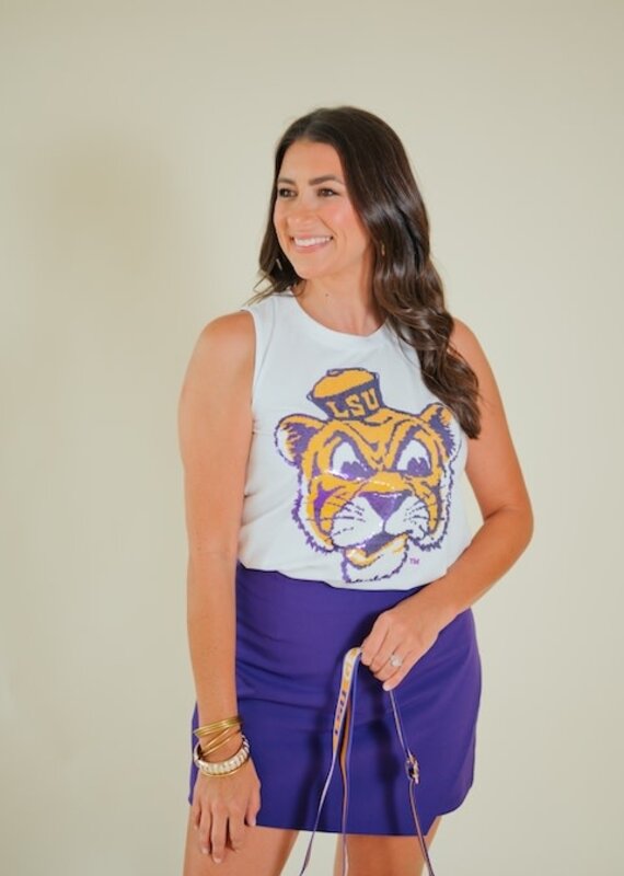 LSU Vintage Tiger Sequin Tank