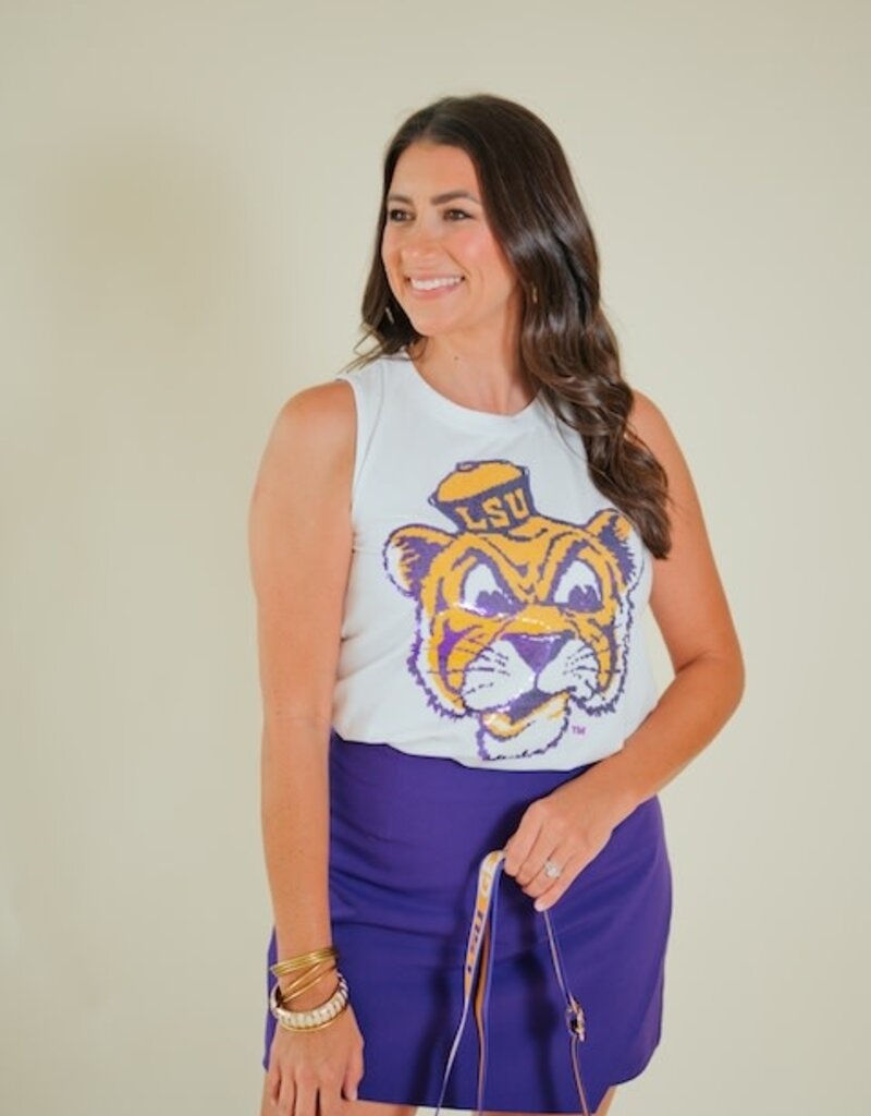 LSU Vintage Tiger Sequin Tank