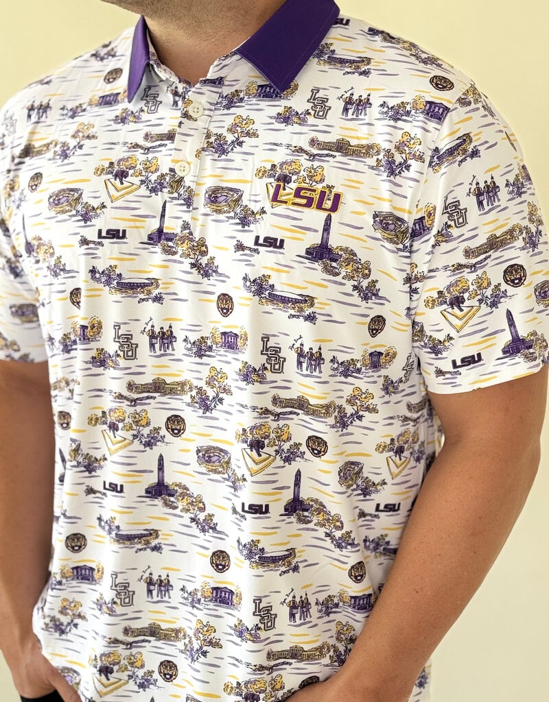 Smith & Quinn Men's Teddy Polo LSU Toile