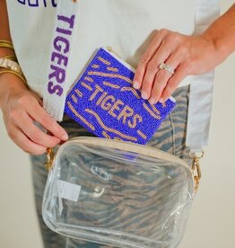 Purple & Gold Tigers Coin Purse