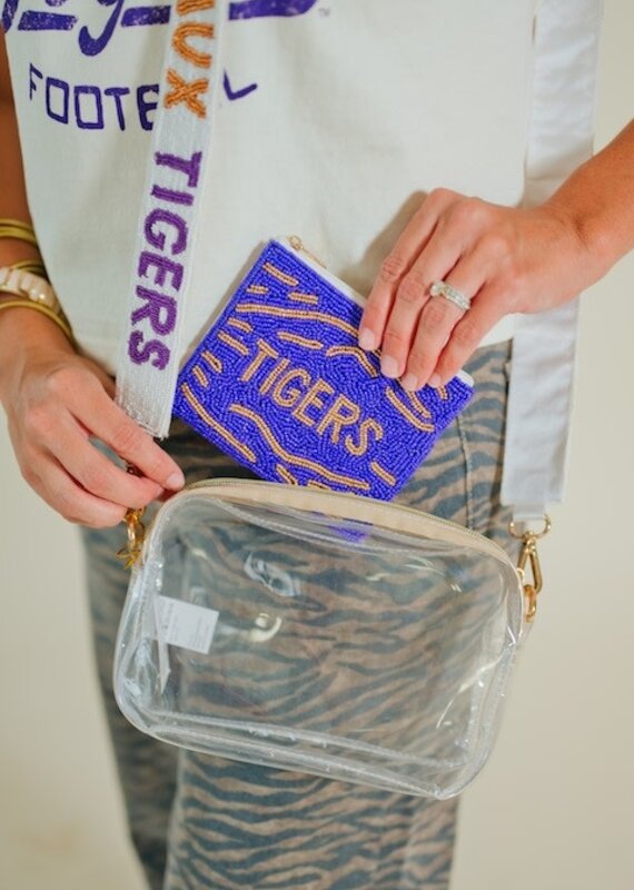 Purple & Gold Tigers Coin Purse