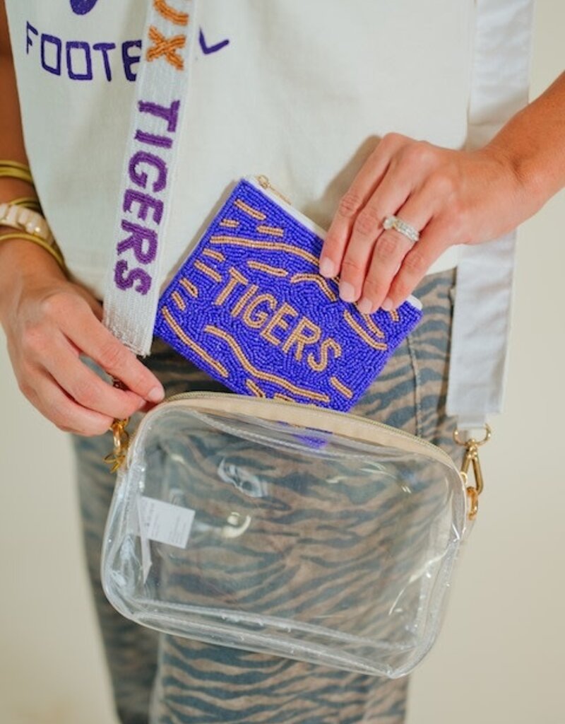 Purple & Gold Tigers Coin Purse