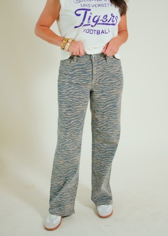 Hidden Logan Tiger Print Jean
