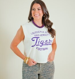 Off White LSU Tigers Football Stencil Tank