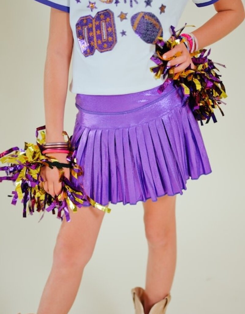 Girls Mini Pleated Skort Purple Shimmer