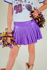 Girls Mini Pleated Skort Purple Shimmer
