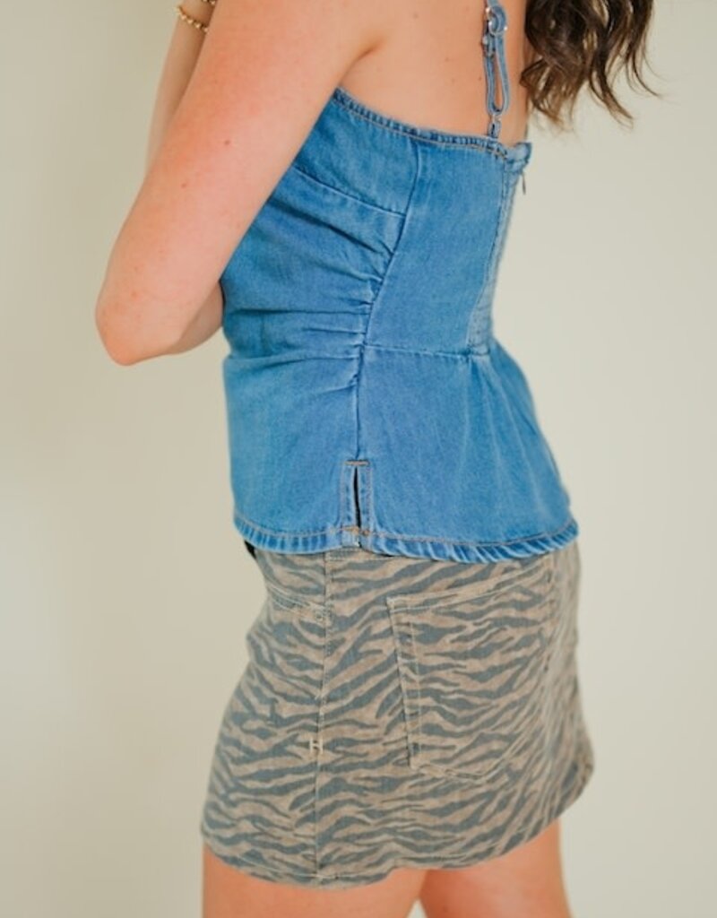 Hidden Peyton Tiger Print Skirt
