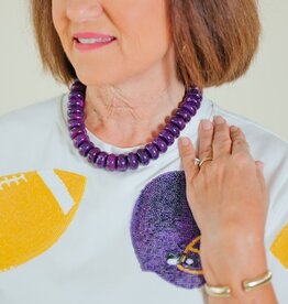 Pipestone Beaded Necklace Purple