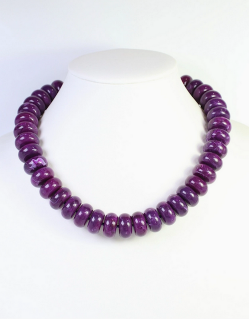 Pipestone Beaded Necklace Purple