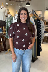 Bethany Flower Embroidered Sweater Top