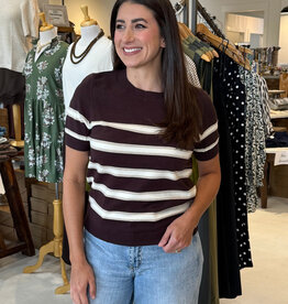 Dear John Amaria Striped Top Chocolate