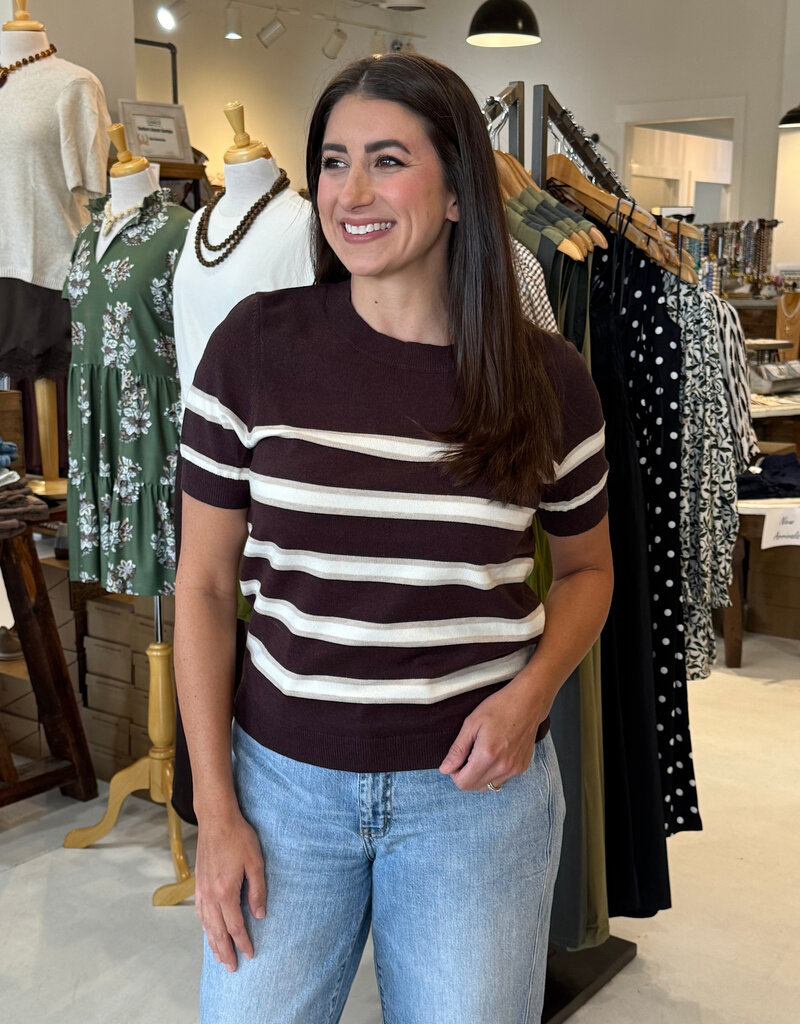 Dear John Amaria Striped Top Chocolate