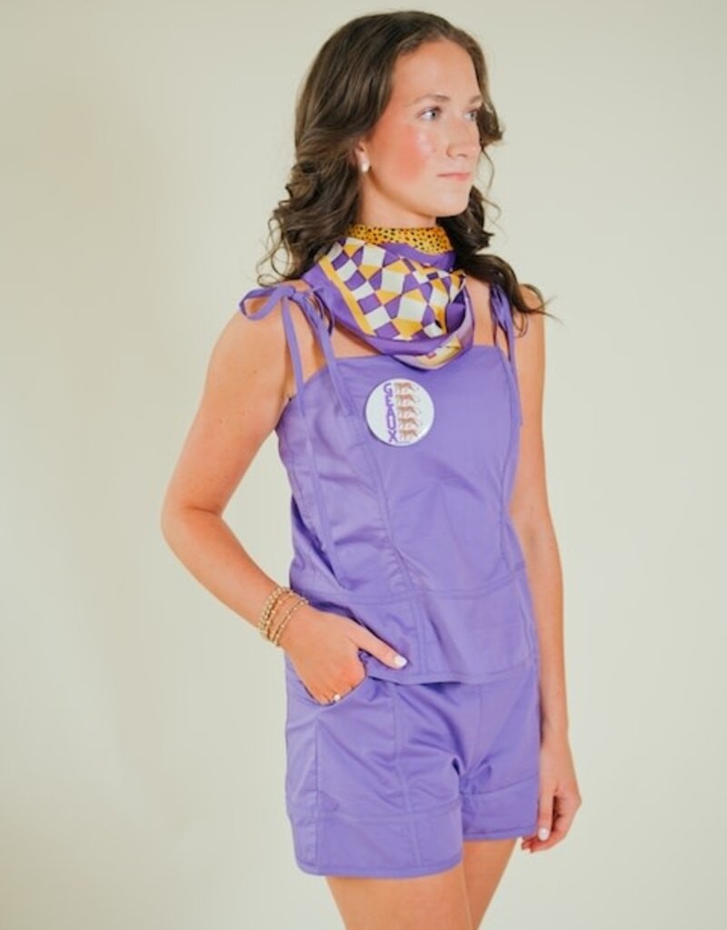 Purple Poplin Cami Top