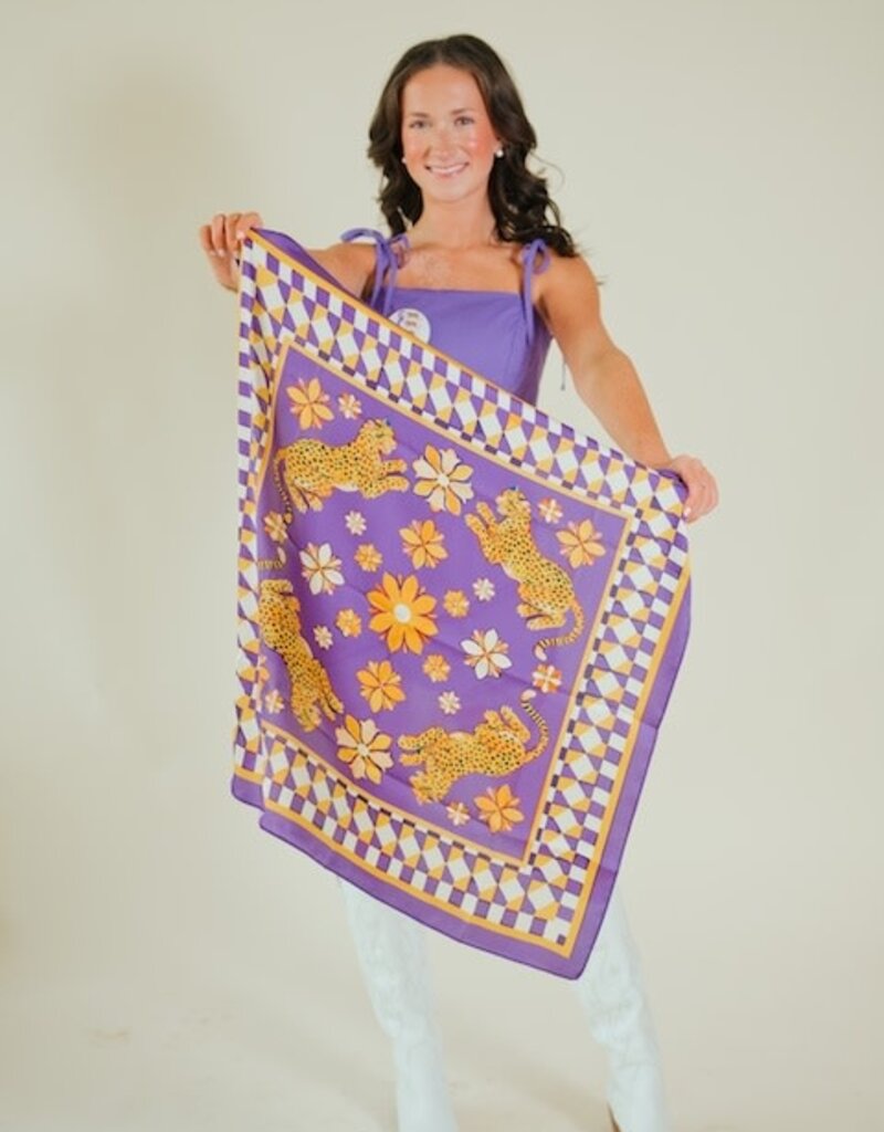 Hollis Scarf Medium- Purple/Gold