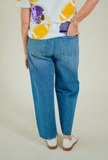 Just Black Mid Rise Stretch Bowed Boyfriend Medium Denim