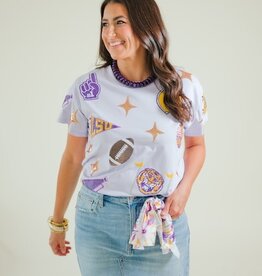 Queen of Sparkles Licensed LSU Sparkle Gameday Icon Tee