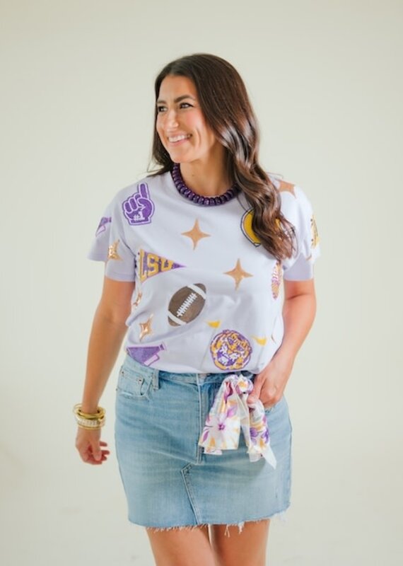 Queen of Sparkles Licensed LSU Sparkle Gameday Icon Tee