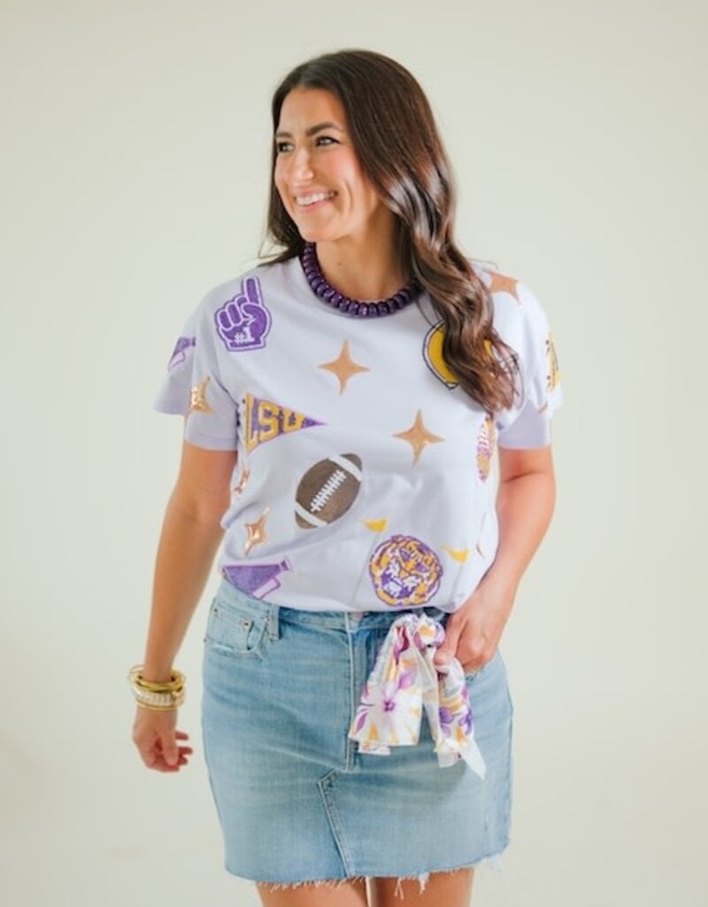 Queen of Sparkles Licensed LSU Sparkle Gameday Icon Tee