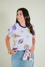 Queen of Sparkles Licensed LSU Sparkle Gameday Icon Tee