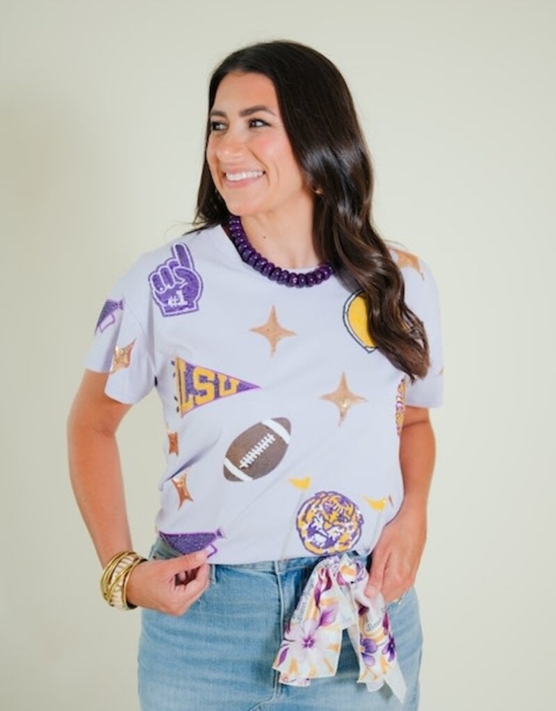 Queen of Sparkles Licensed LSU Sparkle Gameday Icon Tee