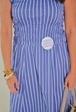 Purple Striped Midi Dress