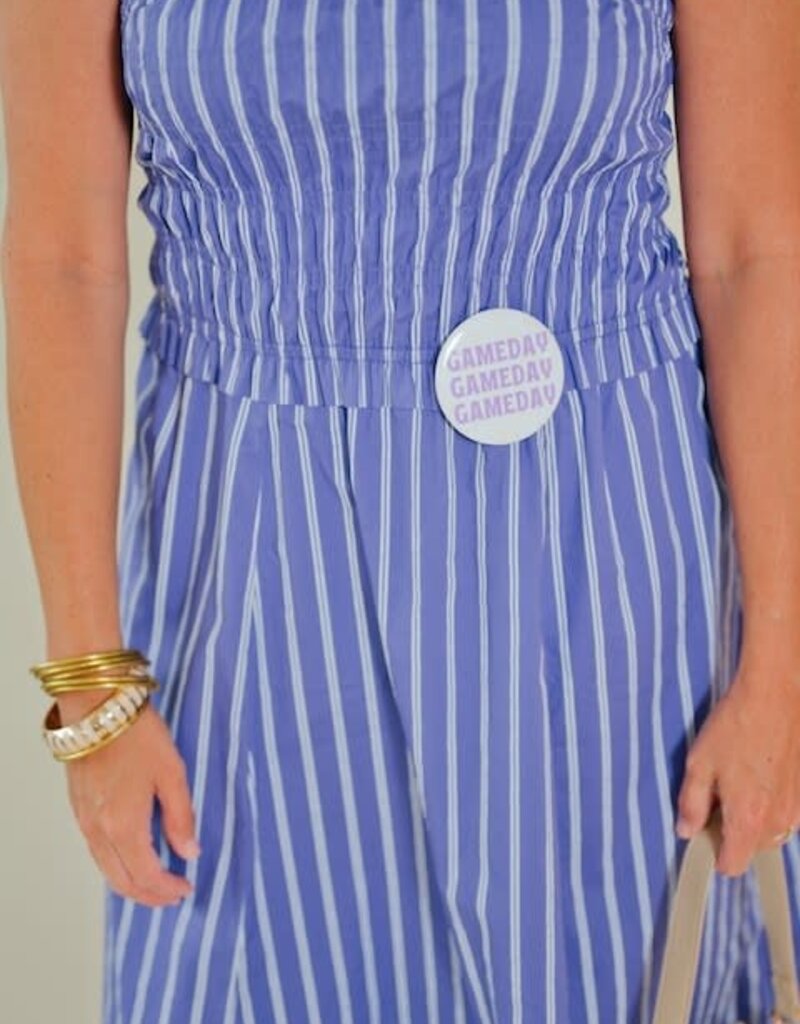 Purple Striped Midi Dress