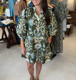 Perry Olive Floral Dress