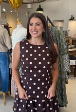 Brown Polka Dot Tailored Blouse
