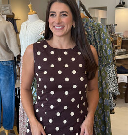 Brown Polka Dot Tailored Blouse