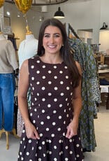 Brown Polka Dot Tailored Blouse