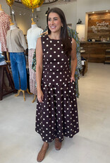 Brown Polka Dot Tailored Blouse
