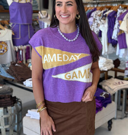 Purple Gameday Penant Sweater Vest