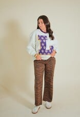 Queen of Sparkles Licensed LSU Oversized Mascot Letter Sweatshirt