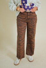 Daze Pleaser Wide Leg Ankle Desert Zebra