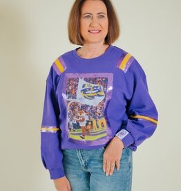 Queen of Sparkles Licensed LSU Mascot Image Sweatshirt