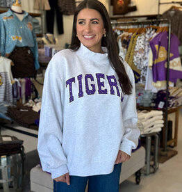 LSU Polka Dot Puff Ink Mock Neck