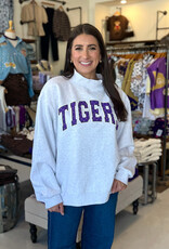 LSU Polka Dot Puff Ink Mock Neck