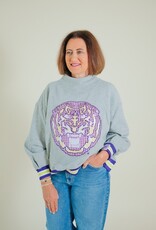 Queen of Sparkles Licensed LSU Gingham Mascot Mock Neck