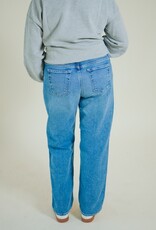 Just Black Mid Rise Stretch Bowed Boyfriend Medium Denim