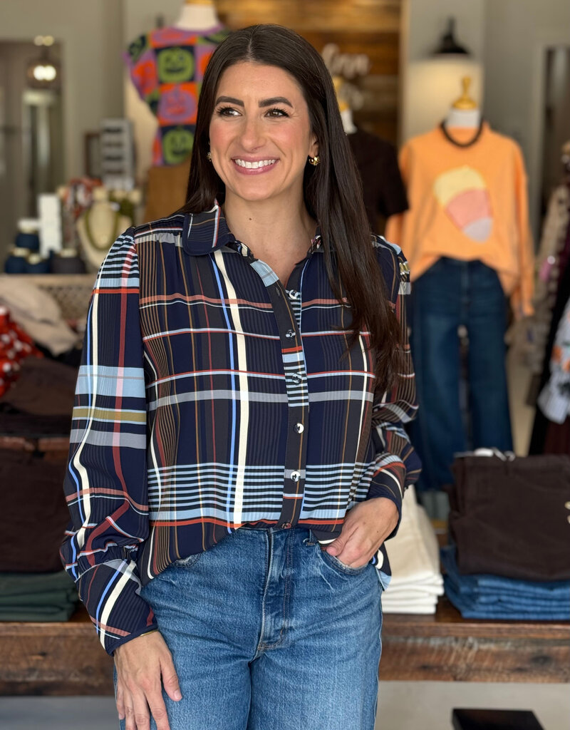 Harriet Plaid Button Down Blouse