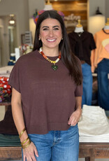 Espresso Dropped Shoulder Sweater Top