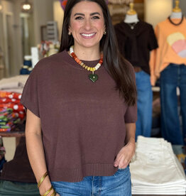 Espresso Dropped Shoulder Sweater Top