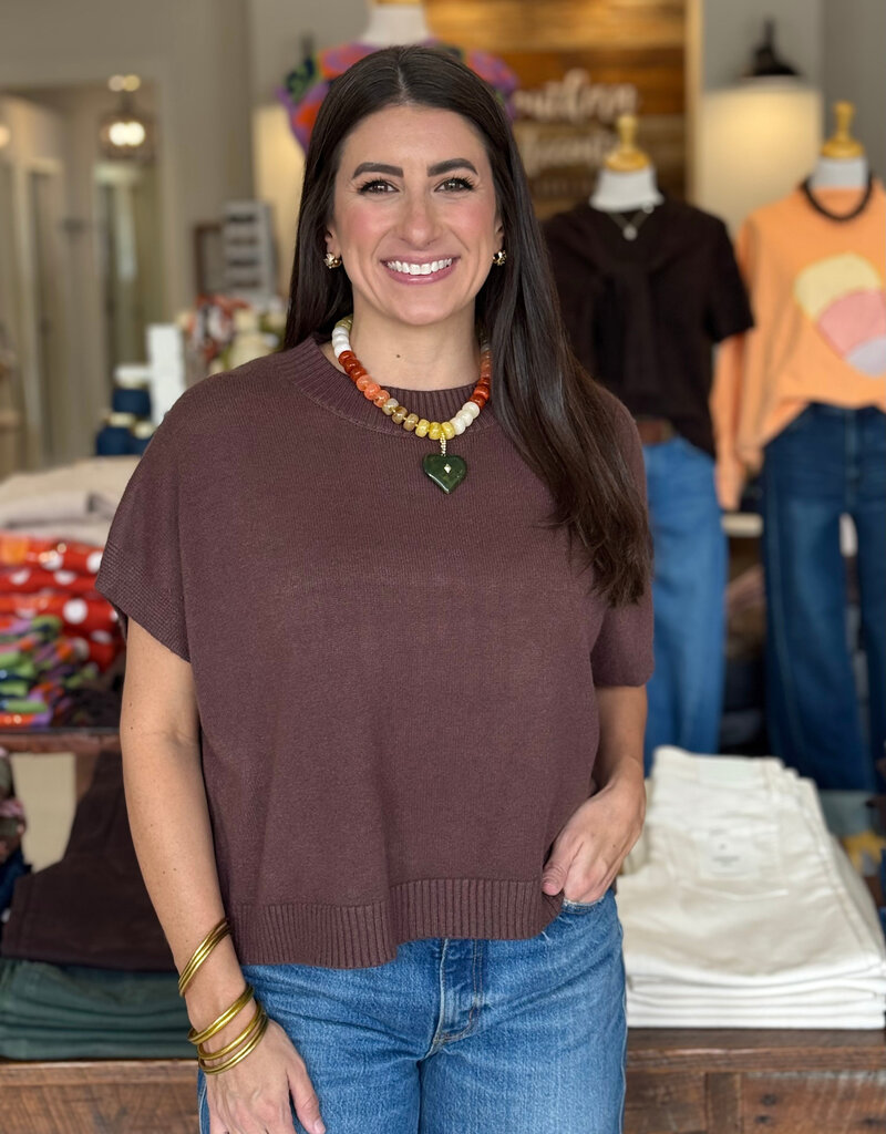Espresso Dropped Shoulder Sweater Top