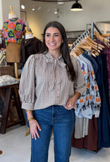 Maven Brown Gingham Blouse