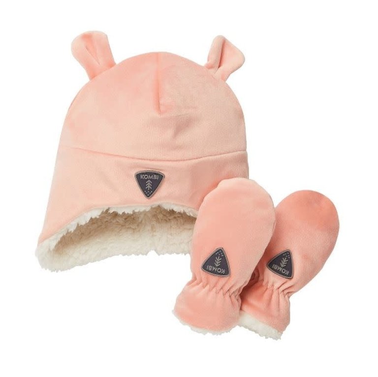 KOMBI Ensemble tuque et mitaines en molleton Sherpa - Bébés Rose