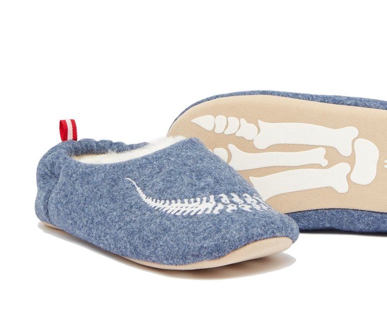 JOULES JOULES JNR SLIPPET BLUE SKELETON DINO