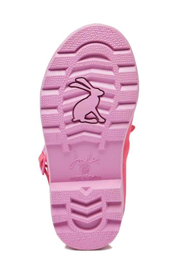 JOULES JOULES JNR WELLY PRINT PINK SILVER UNICORN