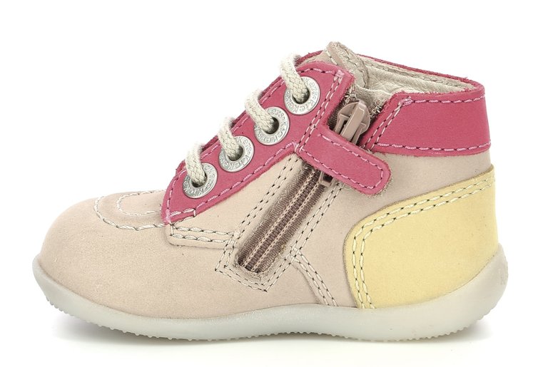 KICKERS BONZIP-2 BEIGE / PINK / YELLOW