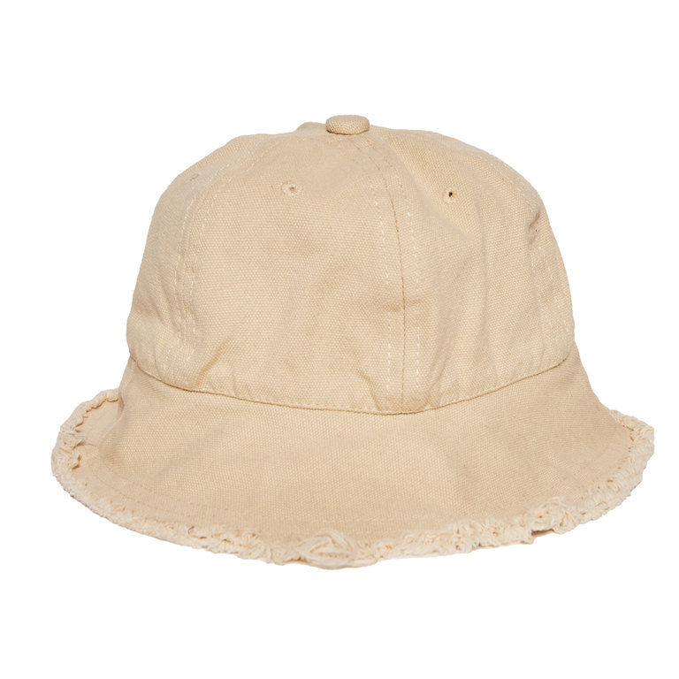 HEADSTER HEADSTER RAW EDGE CLOCHE HAT BEIGE